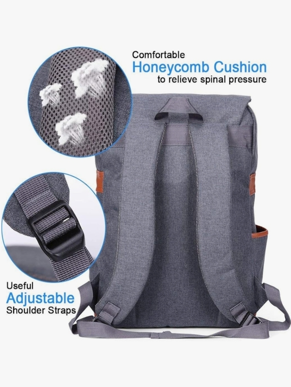 Eco-Friendly Laptop Backpack for Women Men,Travel Backpacks with USB - Picture 10 of 11